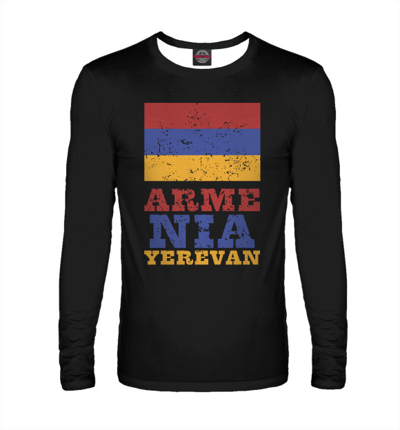 Мужской лонгслив с изображением Ереван - Армения цвета Белый