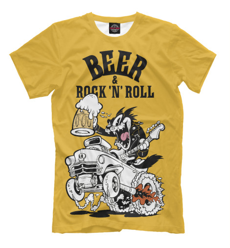 Футболки Print Bar Beer & Rock 'n' Roll абсолютная сухая смазка rock n roll