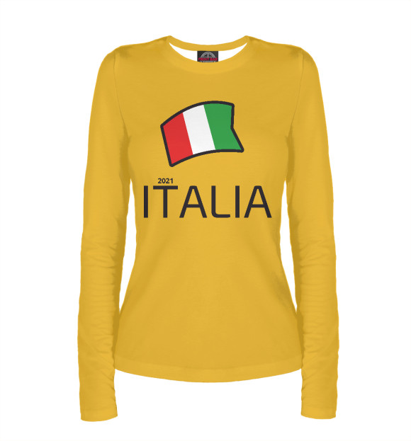 Женский лонгслив с изображением Italia 2021 цвета Белый