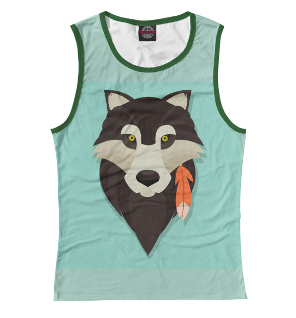 Майка для девочки с изображением Волк цвета Белый