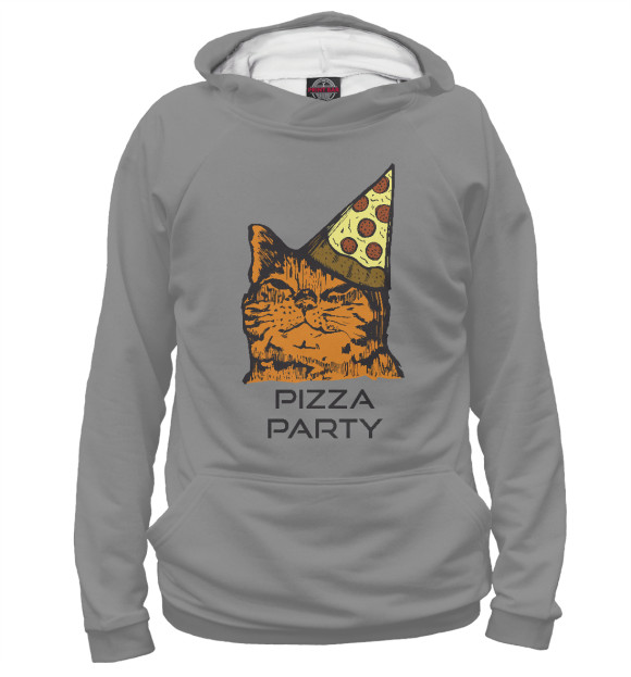 Женское худи с изображением Pizza Party цвета Белый