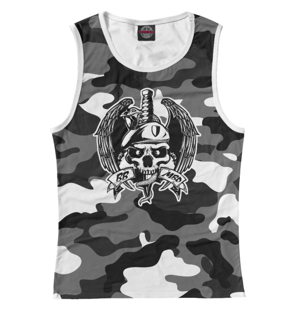 Майка для девочки с притом Внутренние войска цвета Белый Майка для девочки с изображением Внутренние войска цвета Белый