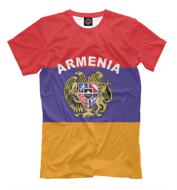 Мужская футболка с изображением Armenia цвета Белый