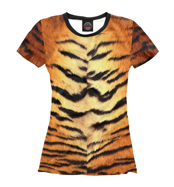 Женская футболка с изображением Тигровая цвета Белый