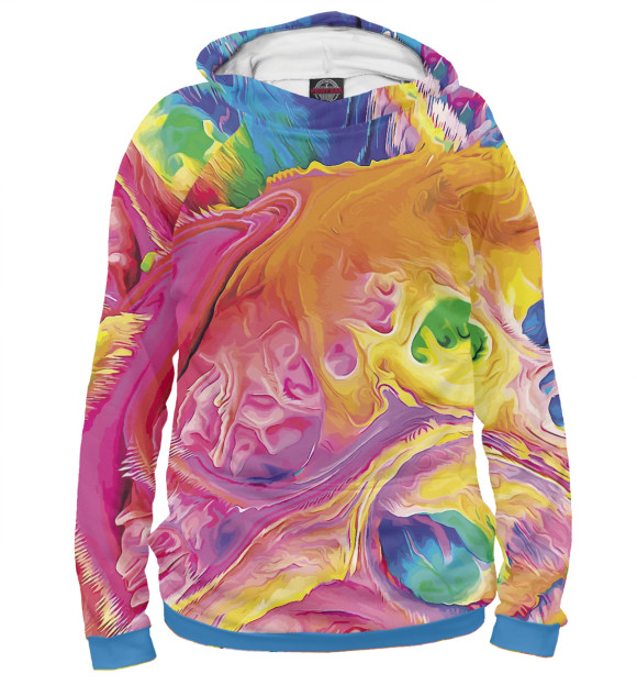 Женское худи с изображением Color цвета Белый