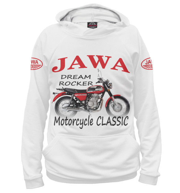 Женское худи с изображением JAWA цвета Белый