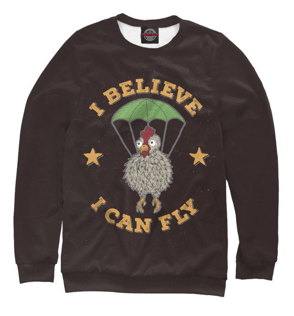 Свитшот для девочек с изображением I believe - I can Fly цвета Белый