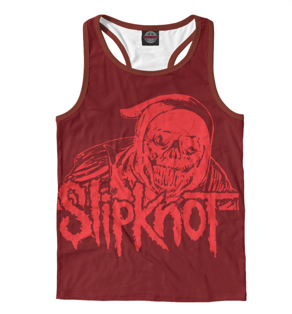 Мужская майка-борцовка с изображением Slipknot цвета Белый