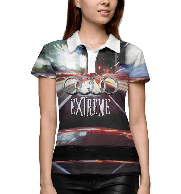 Женское поло с изображением Audi Extreme цвета Белый