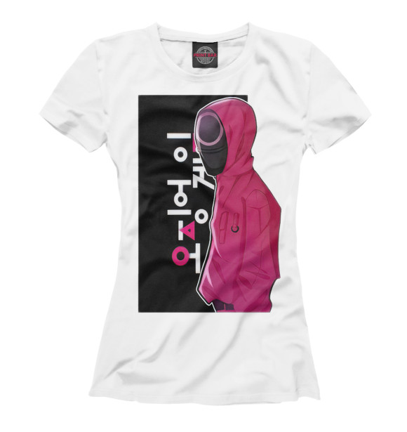 Футболка для девочек с изображением Игра в кальмара цвета Белый