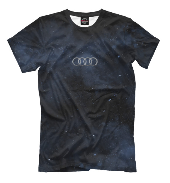 Мужская футболка с изображением Звезда Audi цвета Белый