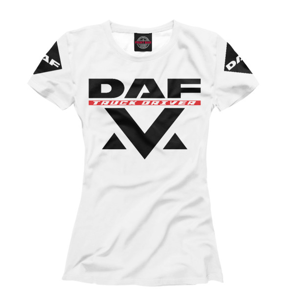Женская футболка с изображением DAF \ Дальнобойщик цвета Белый