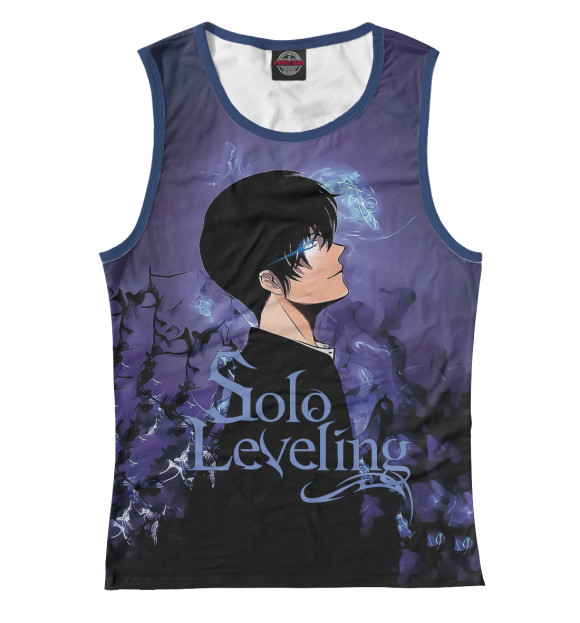 Женская майка с притом Поднятие уровня в одиночку цвета Белый Женская майка с изображением Поднятие уровня в одиночку цвета Белый