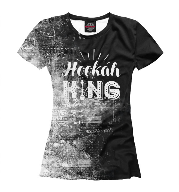 Женская футболка с изображением Hookahs king цвета Белый
