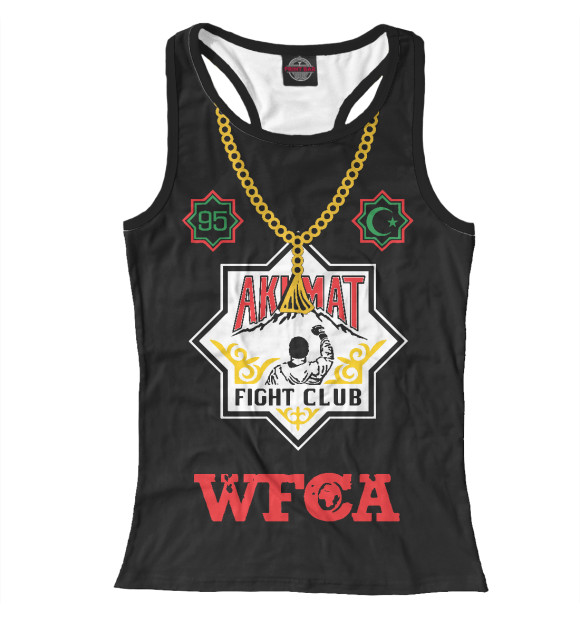 Женская майка-борцовка с изображением Akhmat Fight Club цвета Белый