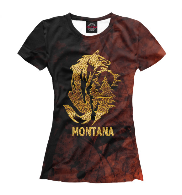 Женская футболка с изображением MONTANA цвета Белый