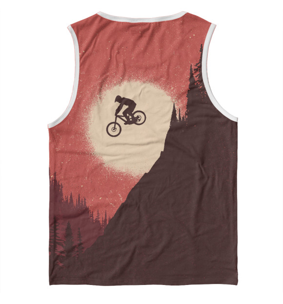 Мужская майка с изображением MTB Sunset цвета Белый