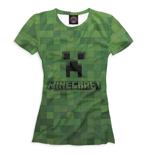 Футболка для девочек с изображением Minecraft цвета Белый