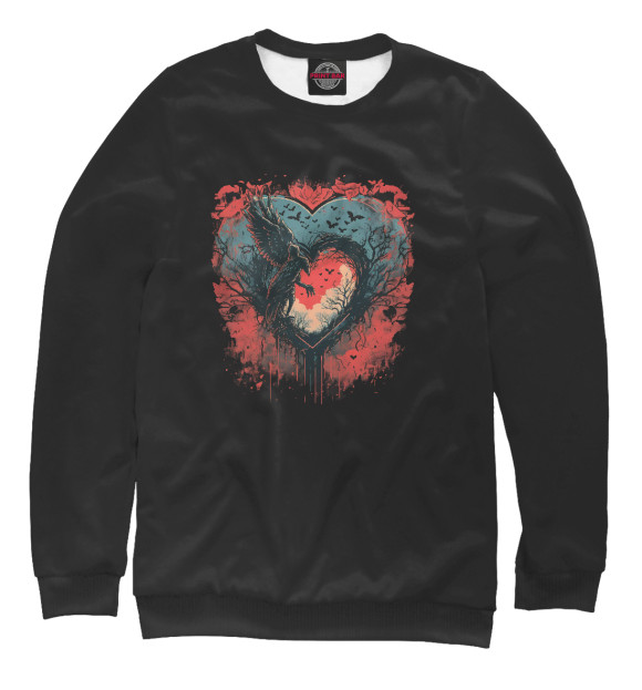 Мужской свитшот с изображением HEARTANGEL цвета Белый