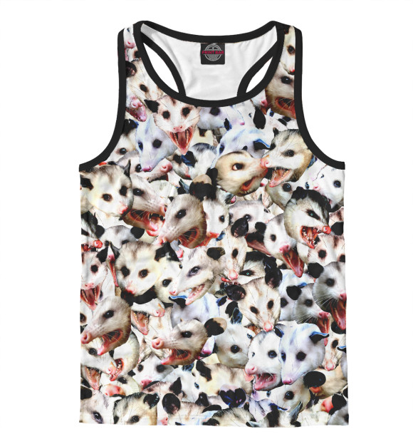 Мужская майка-борцовка с притом Опоссумы (паттерн) цвета Белый Мужская майка-борцовка с изображением Опоссумы (паттерн) цвета Белый