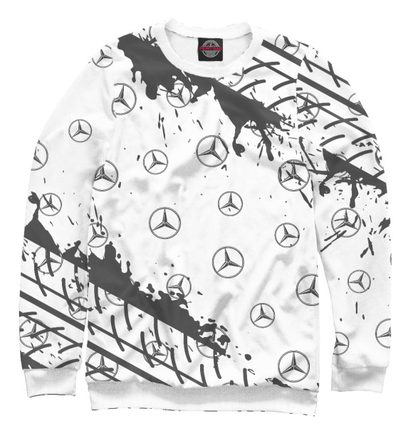 Свитшот для мальчиков с изображением Mercedes / Мерседес цвета Белый