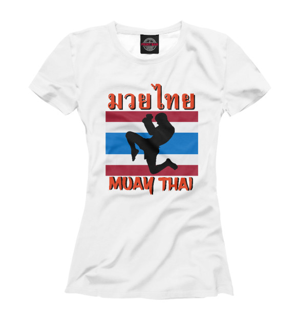 Женская футболка с изображением Muay Thai флаг цвета Белый