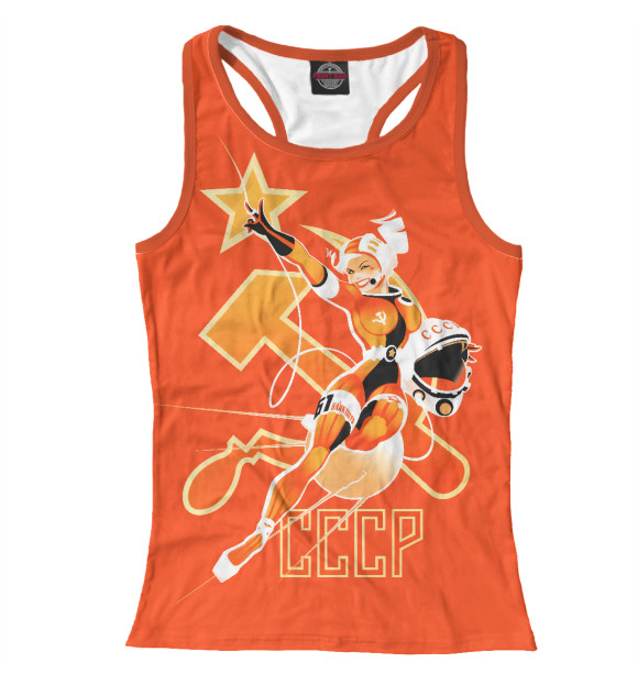 Женская майка-борцовка с изображением Байконур цвета Белый