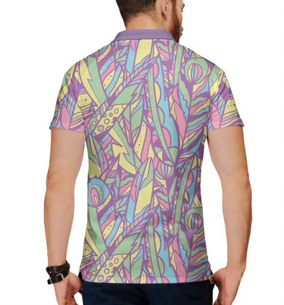 Мужское поло с притом Перья Вождя цвета Белый Мужское поло с изображением Перья Вождя цвета Белый