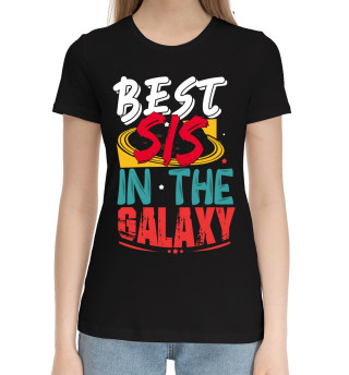 Хлопковая футболка для девочек Best sis in the galaxy