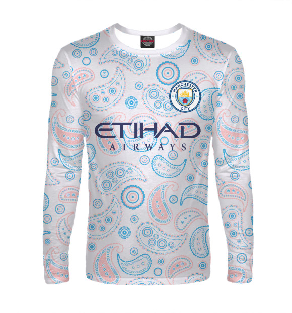 Мужской лонгслив с изображением Man City форма цвета Белый