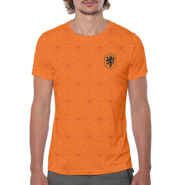 Мужская футболка с изображением Сборная Нидерландов цвета Белый