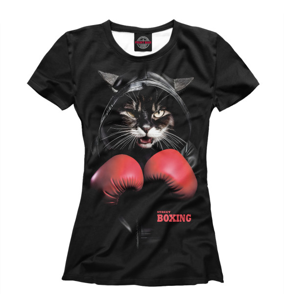 Женская футболка с изображением Street boxing цвета Белый