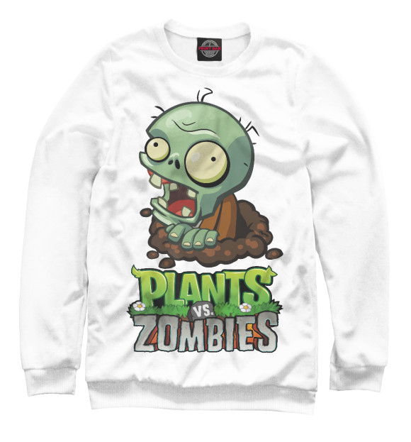 Свитшот для мальчиков с изображением Plants vs. Zombies цвета Белый