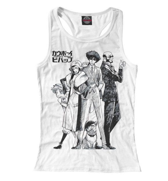 Женская майка-борцовка с изображением Ковбой Бибоп цвета Белый