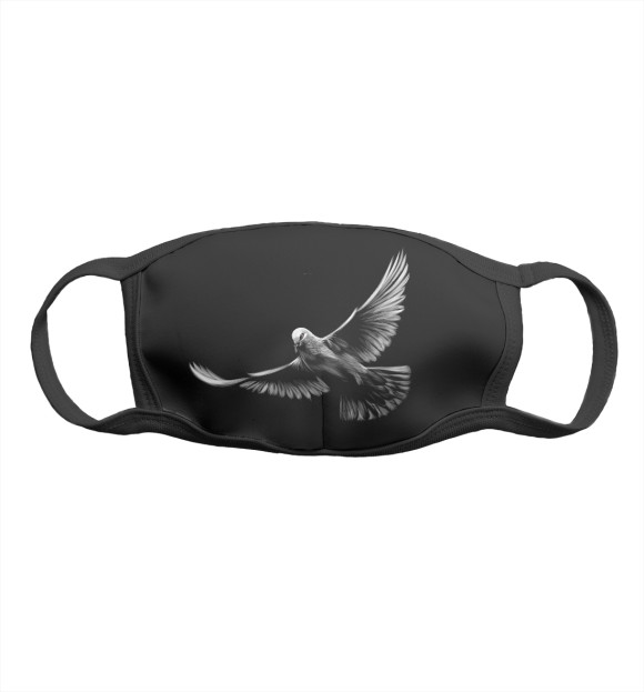 Маска тканевая с изображением Голубь цвета Белый