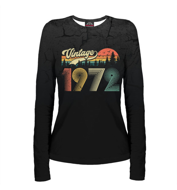 Женский лонгслив с изображением Vintage 1972 цвета Белый