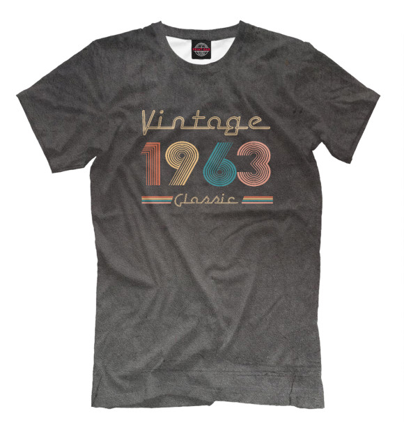 Мужская футболка с изображением 1963 Vintage Classic Retro цвета Белый