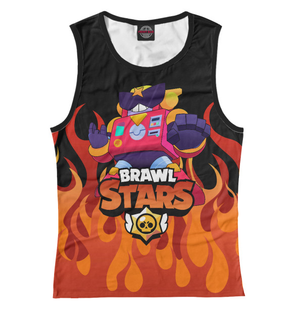 Майка для девочки с изображением Brawl Stars Вольт цвета Белый