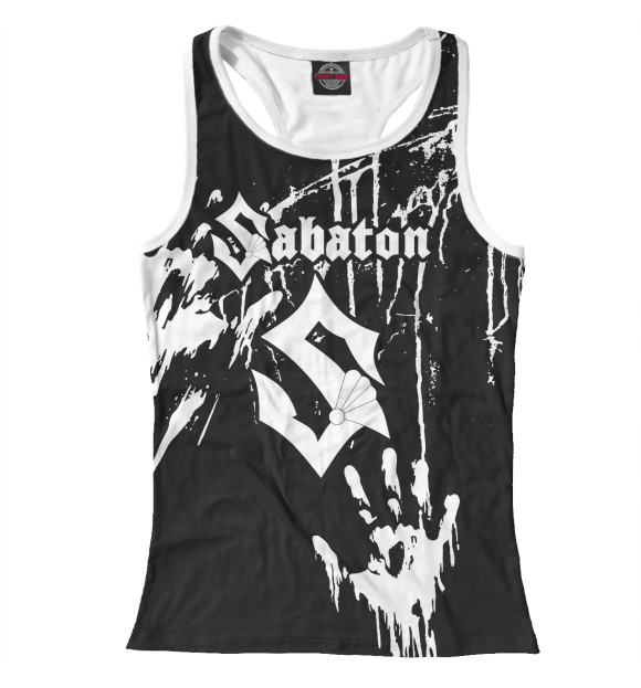 Женская майка-борцовка с изображением Sabaton цвета Белый