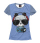Женская футболка Панда в очках и наушниках