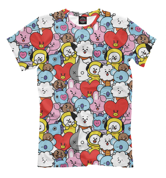 Мужская футболка с изображением BT21/BTS цвета Белый