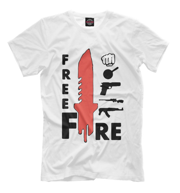 Мужская футболка с изображением Garena Free Fire цвета Белый