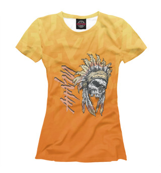 Женская футболка Череп индейца
