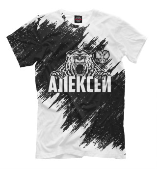 Мужская футболка Алексей (медведь и герб)