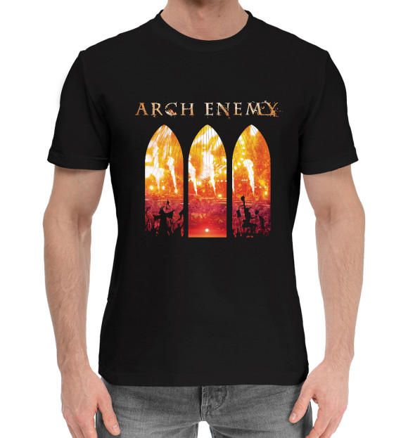 Мужская хлопковая футболка с изображением Archenemy цвета Черный