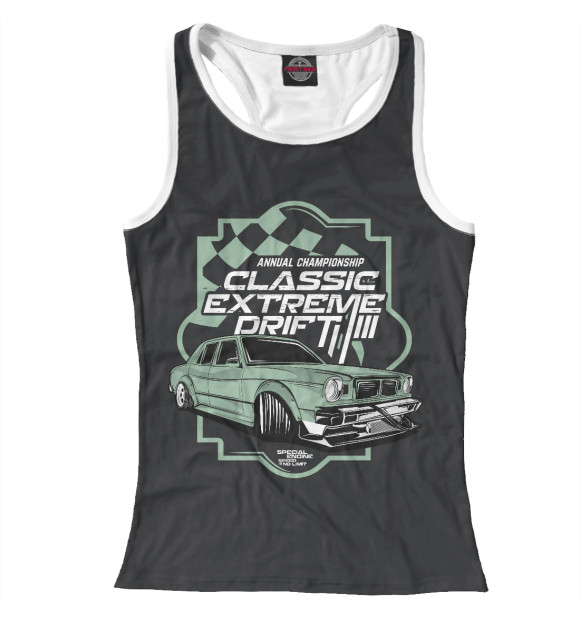 Женская майка-борцовка с изображением Дрифт цвета Белый