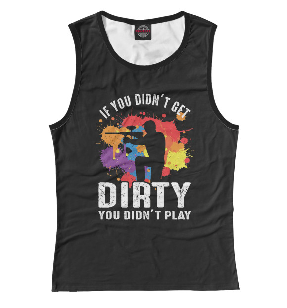 Майка для девочки с притом Пейнтбол цвета Белый Майка для девочки с изображением Пейнтбол цвета Белый