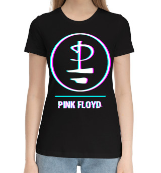 Хлопковая футболка для девочек Pink Floyd Glitch Rock Logo