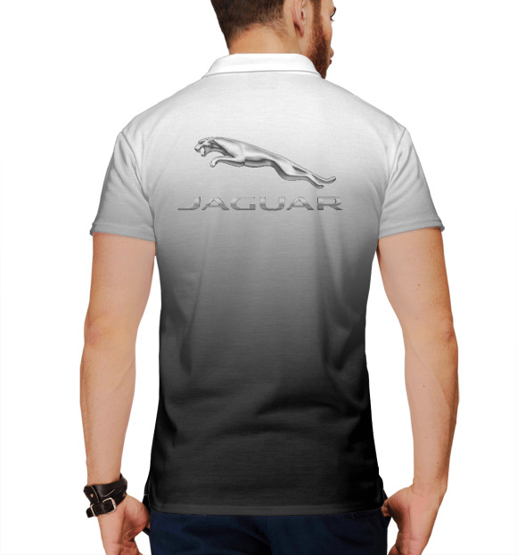 Мужское поло с изображением Jaguar цвета Белый