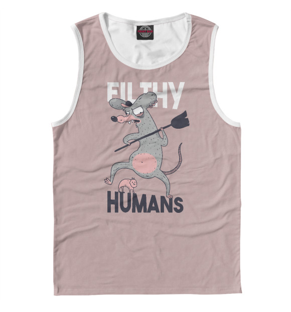 Майка для мальчика с изображением Filthy humans цвета Белый